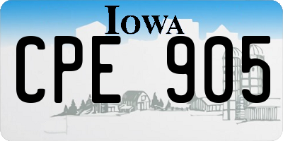 IA license plate CPE905