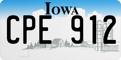 IA license plate CPE912