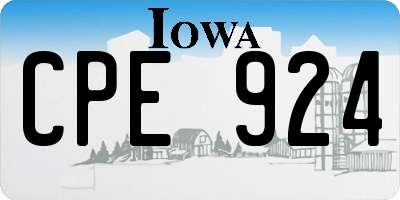 IA license plate CPE924