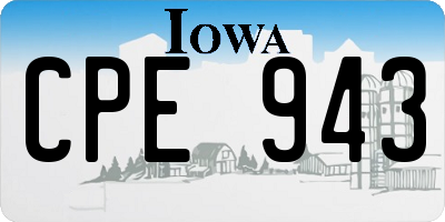 IA license plate CPE943