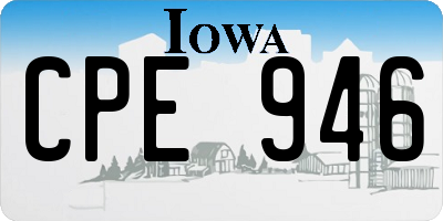 IA license plate CPE946