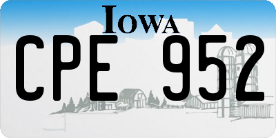 IA license plate CPE952