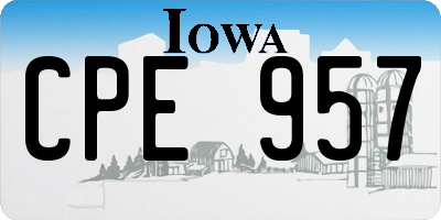 IA license plate CPE957