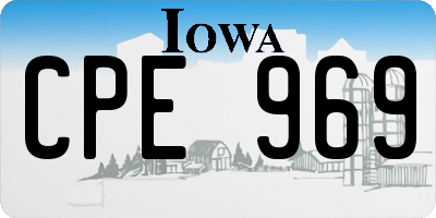 IA license plate CPE969