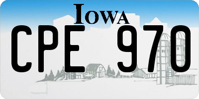 IA license plate CPE970
