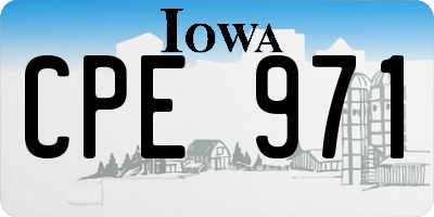 IA license plate CPE971