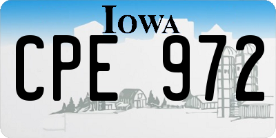 IA license plate CPE972