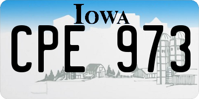 IA license plate CPE973