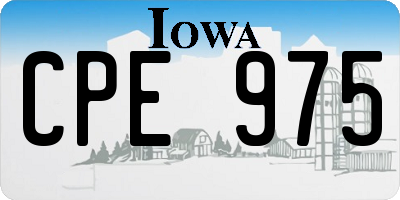 IA license plate CPE975