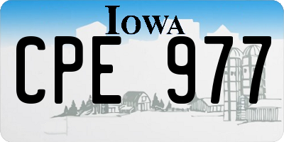 IA license plate CPE977