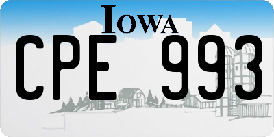 IA license plate CPE993