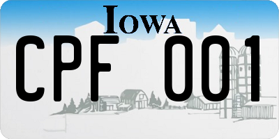 IA license plate CPF001