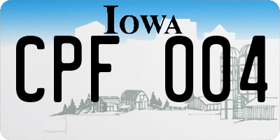 IA license plate CPF004