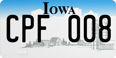 IA license plate CPF008