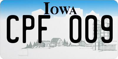 IA license plate CPF009