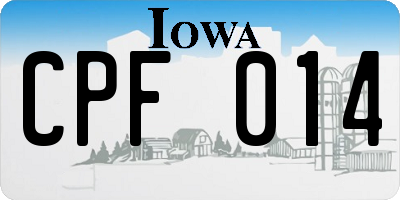 IA license plate CPF014