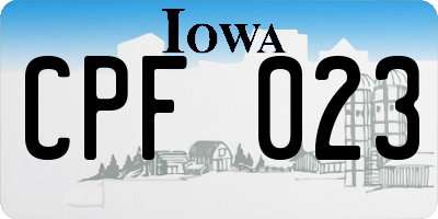 IA license plate CPF023