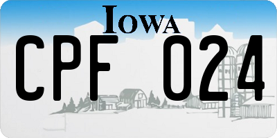 IA license plate CPF024
