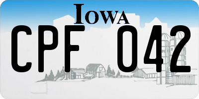 IA license plate CPF042