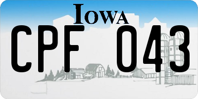 IA license plate CPF043