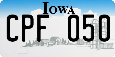 IA license plate CPF050