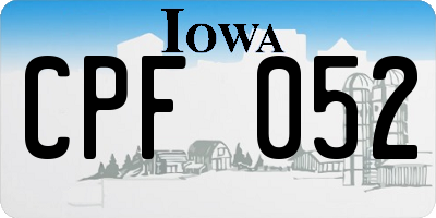 IA license plate CPF052
