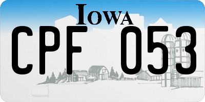 IA license plate CPF053