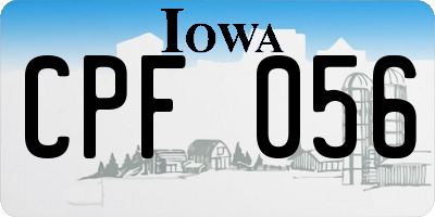 IA license plate CPF056