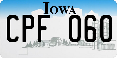 IA license plate CPF060