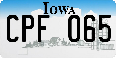 IA license plate CPF065
