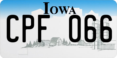 IA license plate CPF066