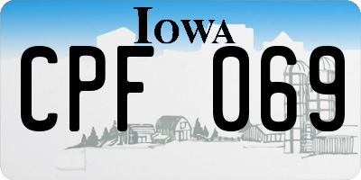 IA license plate CPF069