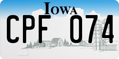IA license plate CPF074