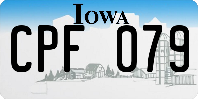IA license plate CPF079