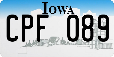 IA license plate CPF089