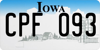 IA license plate CPF093