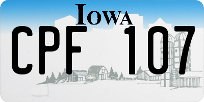 IA license plate CPF107