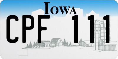 IA license plate CPF111