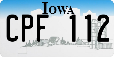 IA license plate CPF112