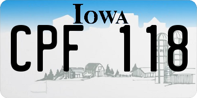 IA license plate CPF118