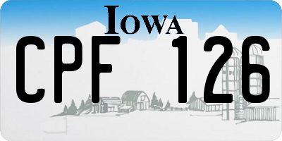 IA license plate CPF126