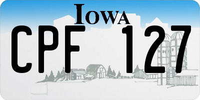 IA license plate CPF127