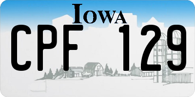 IA license plate CPF129