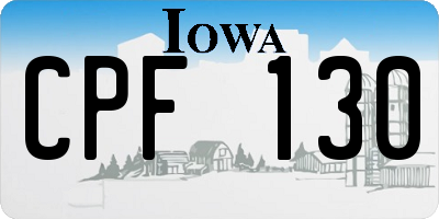 IA license plate CPF130