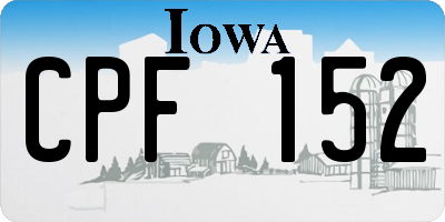 IA license plate CPF152