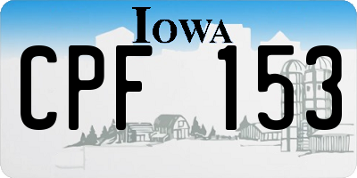 IA license plate CPF153