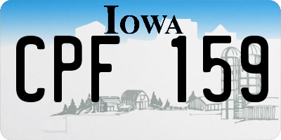 IA license plate CPF159