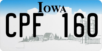 IA license plate CPF160