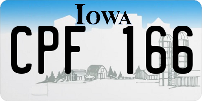 IA license plate CPF166