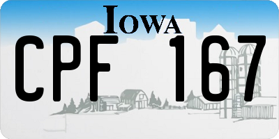 IA license plate CPF167
